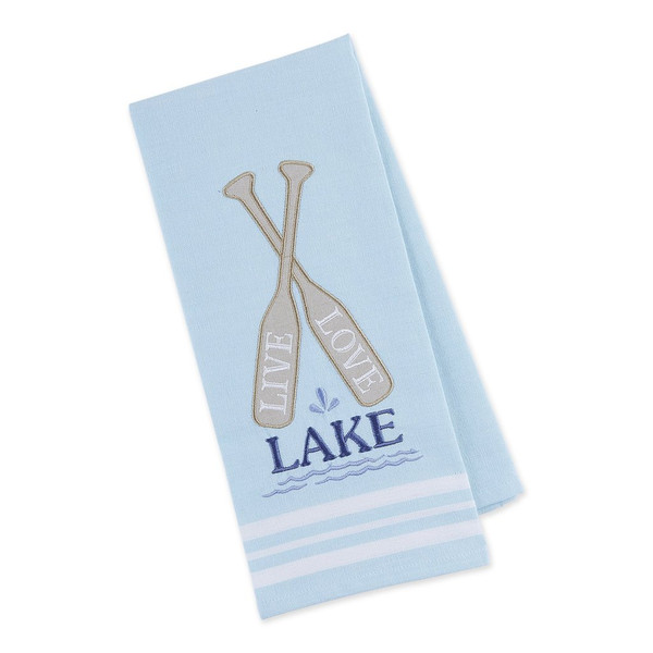 Design Imports Embellished Dishtowel, Live Love Lake (751625)