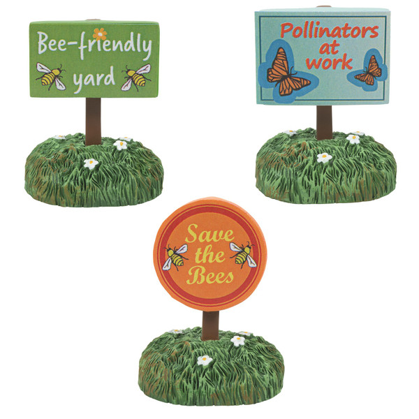 Department 56, Village Figures - Bee Friendly Signs, Set of 3 (6010461)