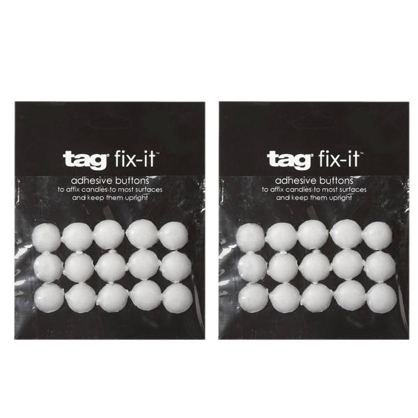 TAG Fix-It Adhesive Buttons, White - 2 Packs (010014)