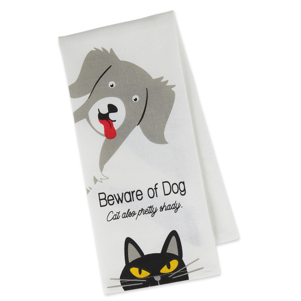 Design Imports Dishtowel, Beware of Dog & Cat (754538)