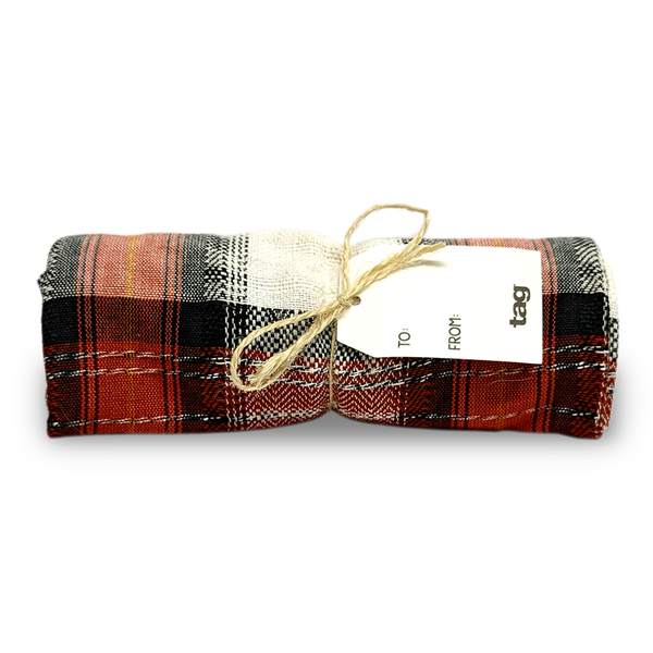 TAG Ornamental Woven Dishtowel, Orange(G12934E)