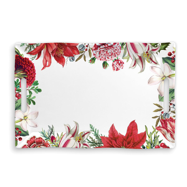 Michel Design Works Christmas Bouquet Melamine Serveware Large Tray