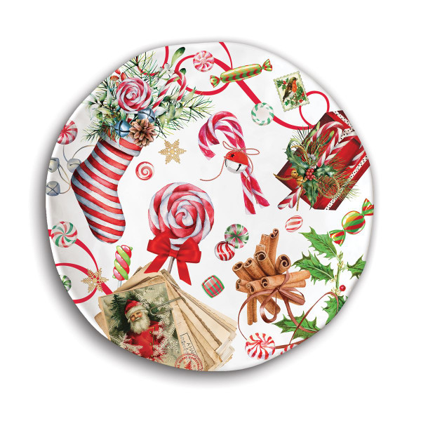 Michel Design Works Peppermint Melamine Serveware Cookie Plate
