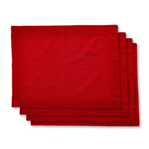 TAG Threads Slub Placemats, Red - Set of 4 (G15881)