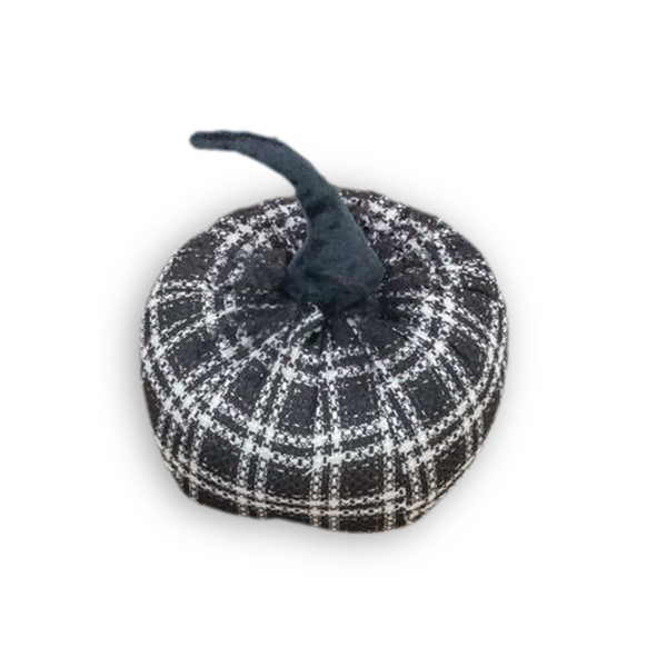 Hanna's Handiworks Black & White Pumpkin, Plaid (52041A)