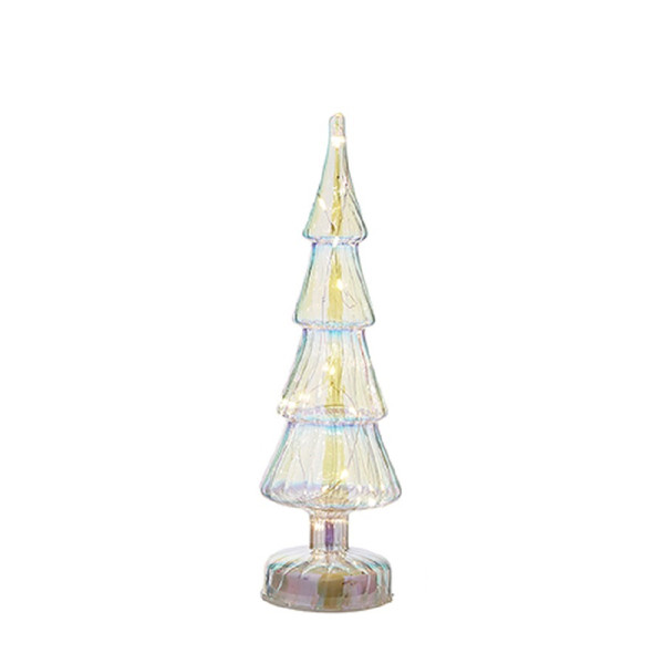 Raz Imports 10.5" White Iridescent Glass Tree, Medium (4222911MD)