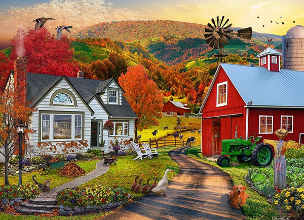 Vermont Christmas Company Jigsaw Puzzle, Country Farm