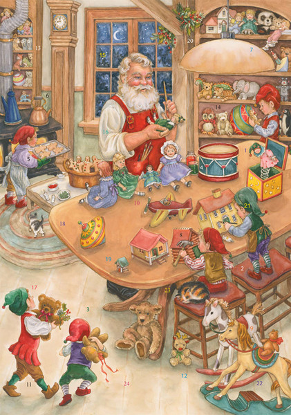 Vermont Christmas Company Advent Calendar, Santa's Toy Shop (BB816)