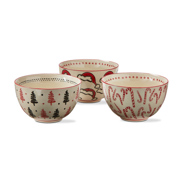 TAG Snack Bowls, Dancing Santa - Set of 3 (G15815)