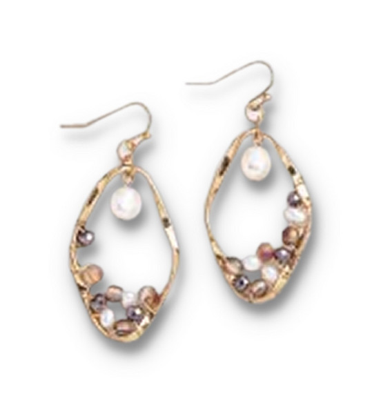 Ganz Wooden Bead Earrings, Paprika (EAR9000-PAPRIKA)