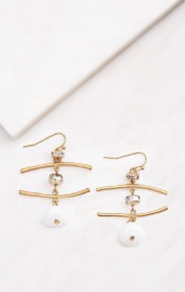 Ganz Abstract Earrings, White (EAR9004-WHITE)