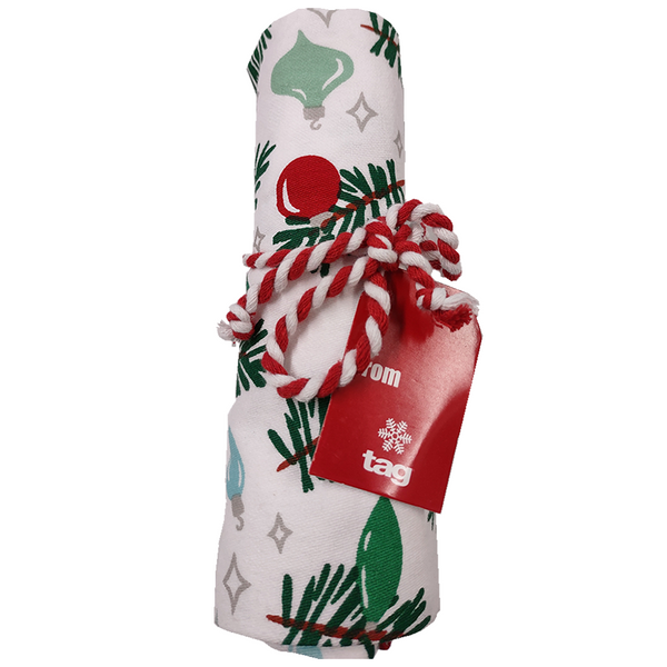 TAG Jingle Dishtowel - Branches with Light Bulbs (G10667B)