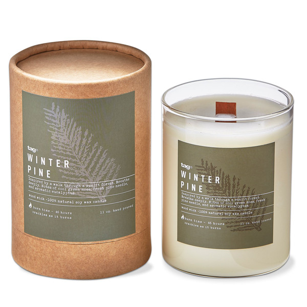 TAG Wood Wick Candle, Winter Pine (G14480)