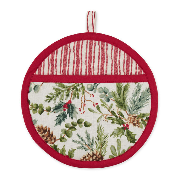 Design Imports Printed Potholder, Holiday Sprigs (754852)