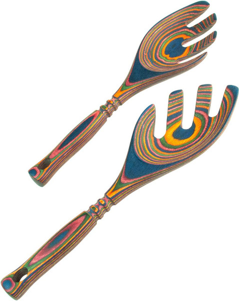 Island Bamboo Salad & Pasta Server Set, Rainbow Pakka (41320)