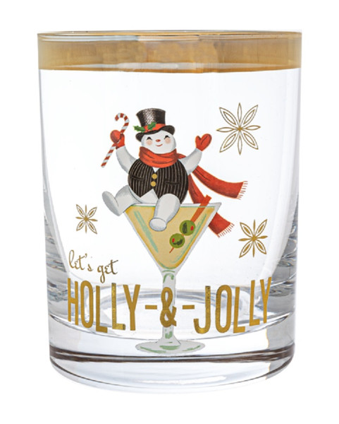 Midwest Low Ball Glass, Happy Hour Snowman - Holly & Jolly (MX183786D)