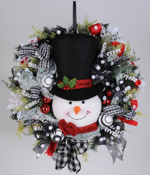 Karen Didion Snowman Wreath - 24" (CD001)