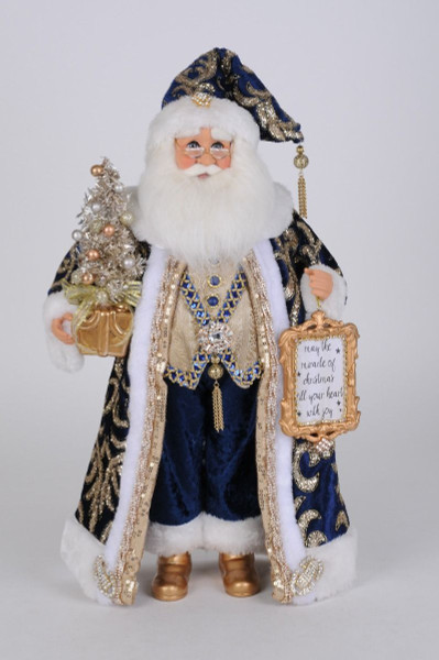 Karen Didion Lighted Midnight Blue Santa, 19" (CC18-55)