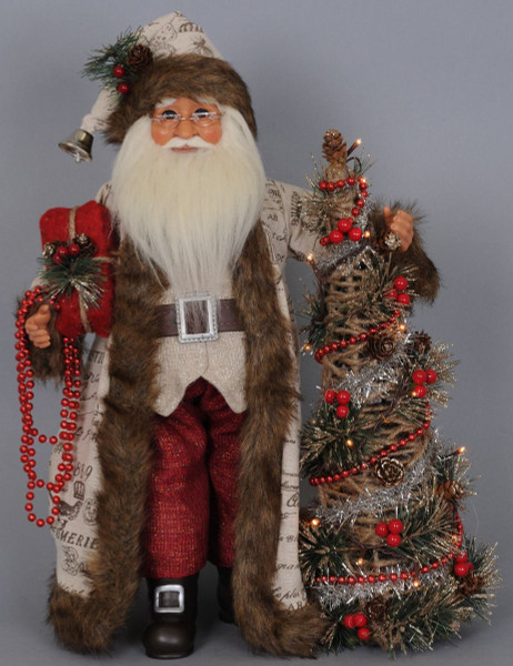 Karen Didion Lighted Woodland Elegance Santa (CC16-113)