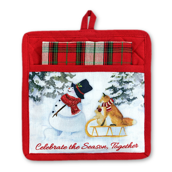 Park Designs Pocket Potholder Set, Flurry Snowman
