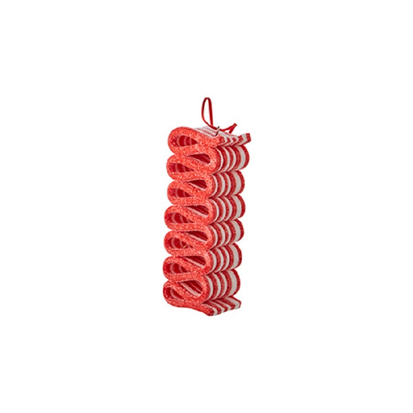 RAZ Imports 4" Candy Ribbon Ornament - Red & White (4215563B)