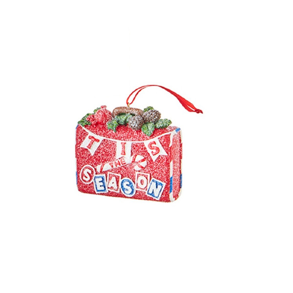 RAZ Imports Holiday Luggage Ornament, Tis The Season - 3.25" (4207019C)