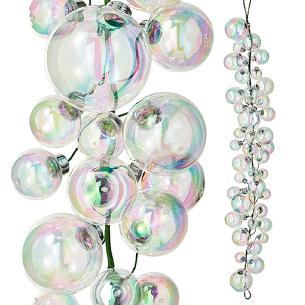 Raz Imports Garland, Clear Iridescent Balls - 4' (G4232700)