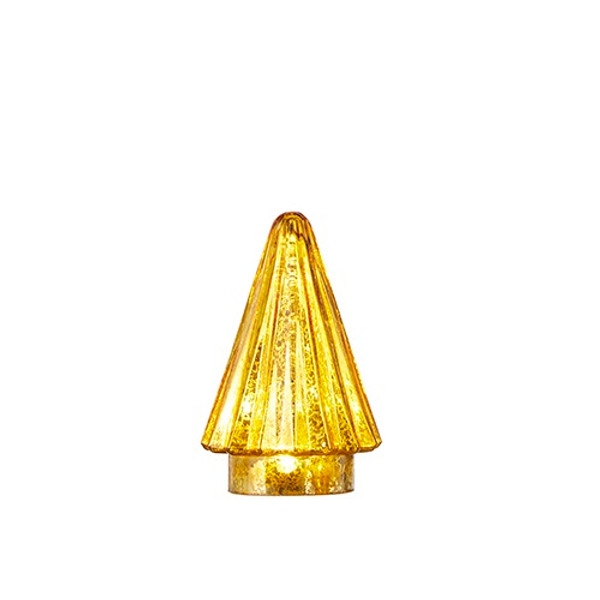 Raz Imports 6" Lighted Tree Figurine, Gold - Vertical (4220916C)