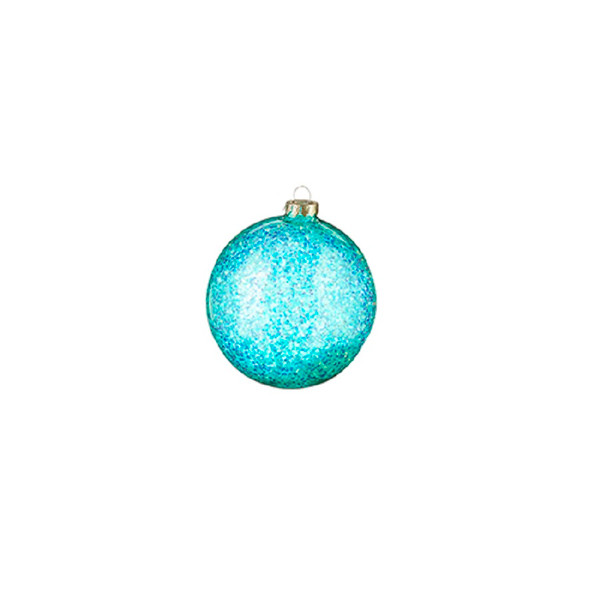 RAZ Imports 4.5" Glittered Ball Ornament - Green (4224623B)