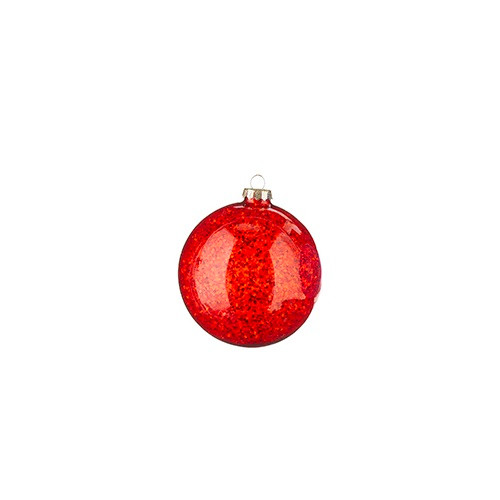 RAZ Imports 4.5" Glittered Ball Ornament - Red (4224623C)