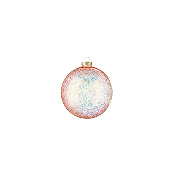 RAZ Imports Glittered Ball Ornament - Peach (4224623D)