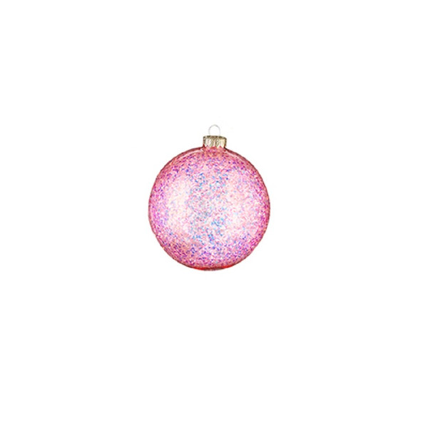 RAZ Imports 4.5" Glittered Ball Ornament - Pink (4224623G)