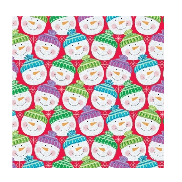 The Gift Wrap Company Jumbo Gift Wrap Roll, Crafted Snowmen (76-4755)