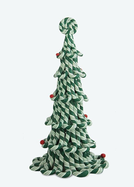 Byers' Choice 11.5" Tree, Green Candy Cane (GBT3)