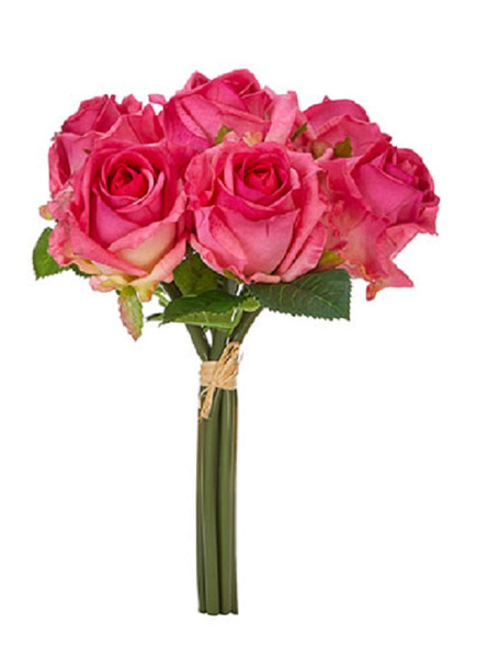 Raz Imports, 12" Real Touch Rose Bundle - Hot Pink (F4022622A)
