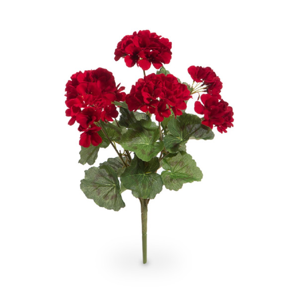 Raz Imports Red Geranium Bush, 18"