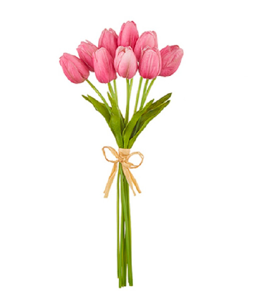 Raz Imports 15" Real Touch Tulip Bundle - Hot Pink (F3702035A)