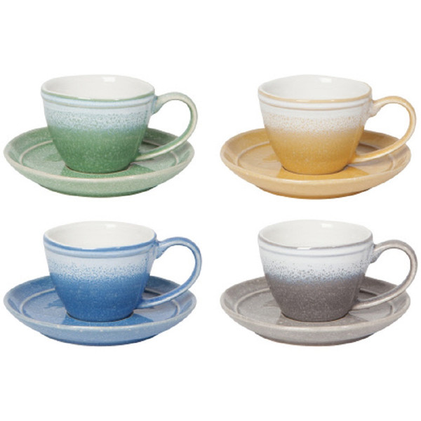 Now Designs Espresso Cup & Saucer, Mineral - Set of 4 (L176500)