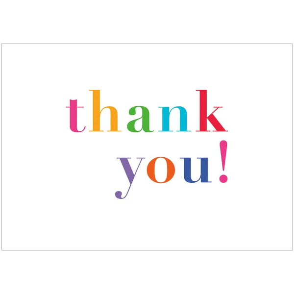 Caspari Thank You Notes, Colorful - Box of 6 (93609.48)