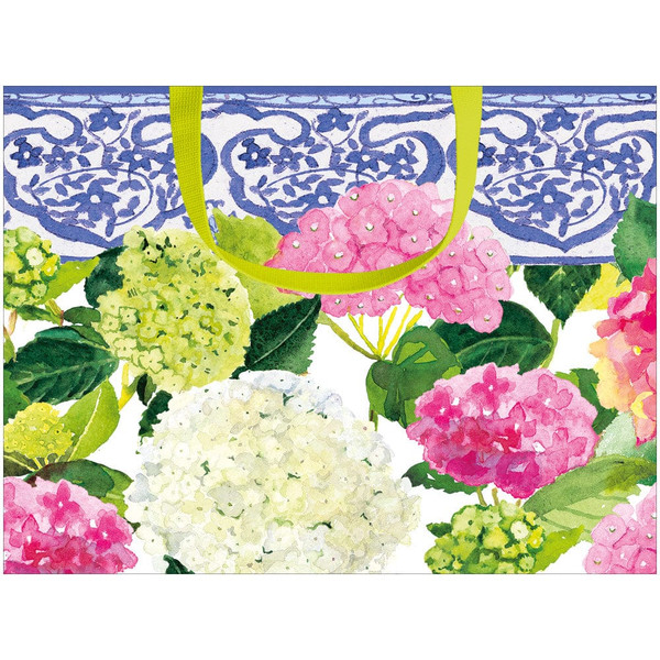 Caspari Gift Bag, Hydrangea Summer - Small (10038B1)