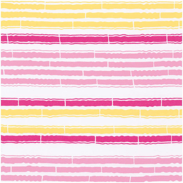 Caspari Gift Wrap Roll, Bamboo Stripe, Pink And Yellow- 8' (10050RC)