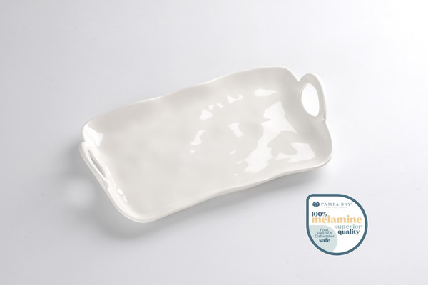 Pampa Bay Ivy Small Melamine Platter, White (IVY2611)