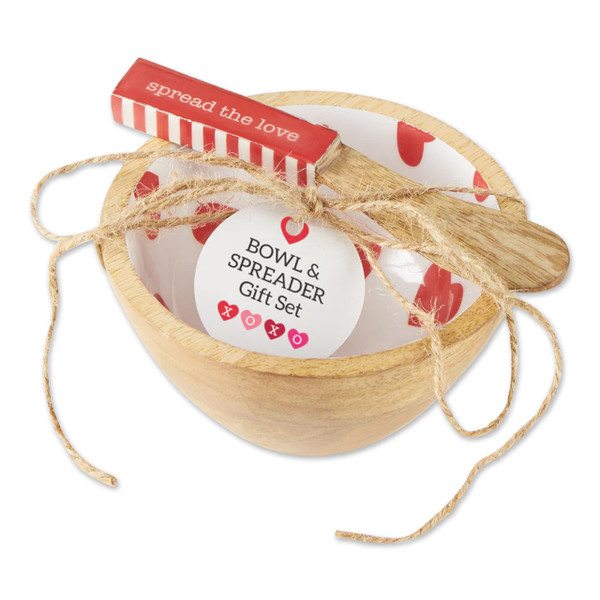Design Imports Enamel Bowl & Spreader - Sweetheart (754326)