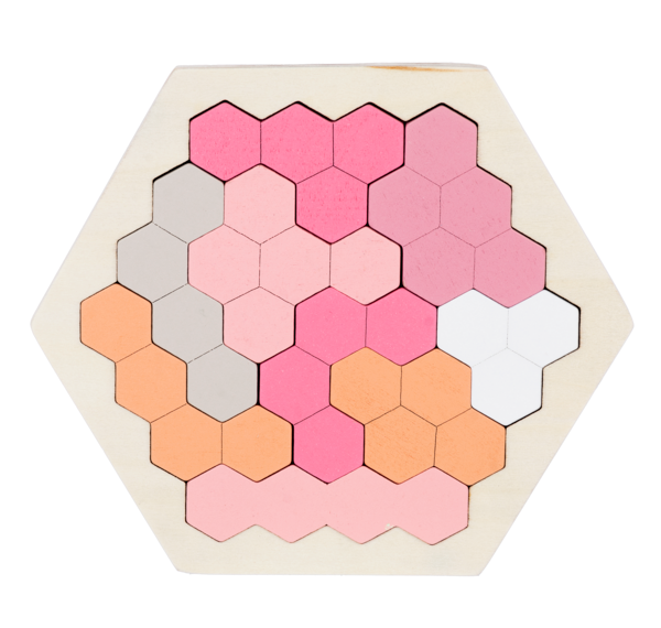 Ganz Wooden Puzzle, Hexagon - Pink (H15058C)