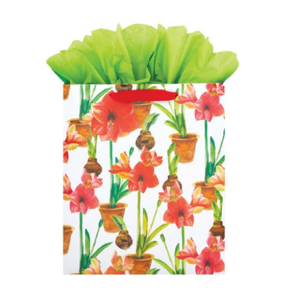 The Gift Wrap Company Large Gift Bag, Amaryllis (4821-03)