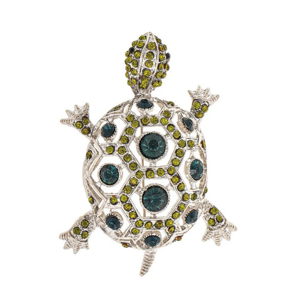 Rain Pin, Green Crystal Turtle (AP118G)