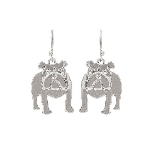 Rain Dangle Earrings, English Bulldog - Silver (E3845S)