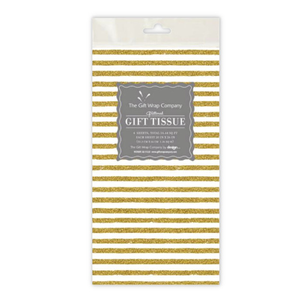 The Gift Wrap Company Gift Tissue, Gold Stripe (135-4823)