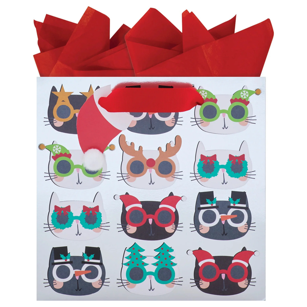 The Gift Wrap Company Truffle Gift Bag, Catty for Christmas (4768-41)