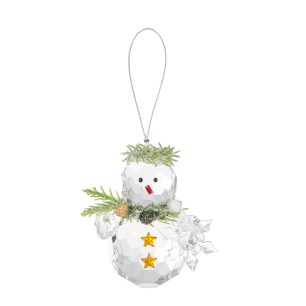 Ganz Teeny Mistletoe Snowman Ornament, Holding Snowflake (KK626C)